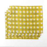 Yellow Cross Hatch Placemat-Placemats-Parc Decor