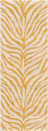 Yellow Terra Zebra Print Area Rug - Clearance-Rugs-Parc Decor