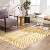 Yellow Terra Zebra Print Area Rug - Clearance-Rugs-Parc Decor