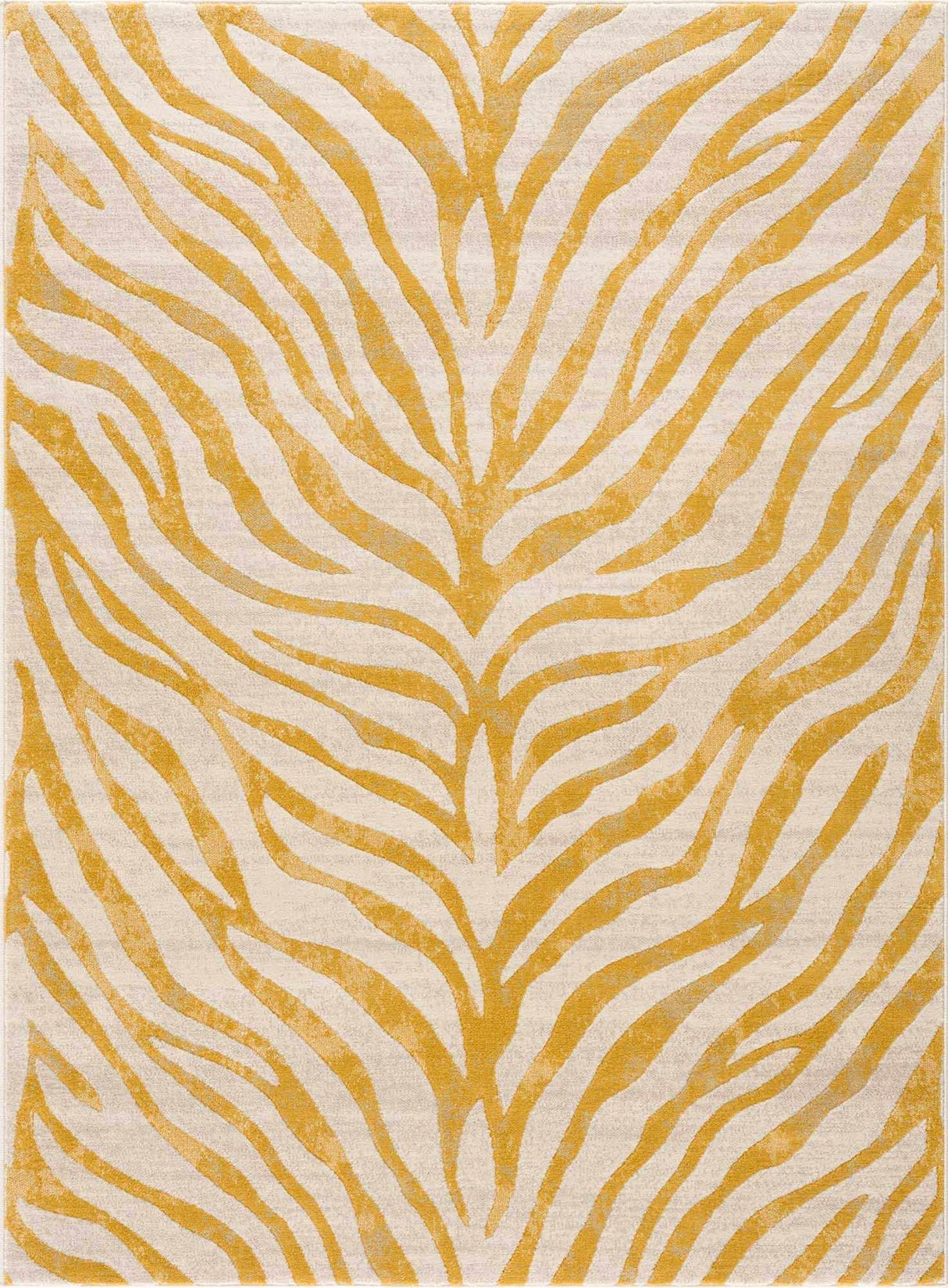 Yellow Terra Zebra Print Area Rug - Clearance-Rugs-Parc Decor
