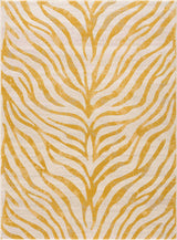 Yellow Terra Zebra Print Area Rug - Clearance-Rugs-Parc Decor
