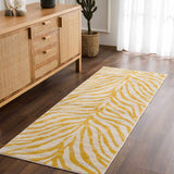 Yellow Terra Zebra Print Area Rug - Clearance-Rugs-Parc Decor