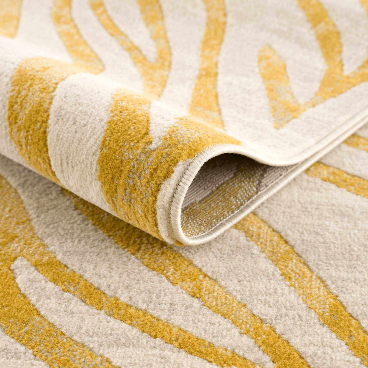 Yellow Terra Zebra Print Area Rug - Clearance-Rugs-Parc Decor