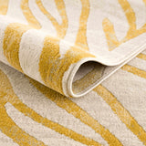 Yellow Terra Zebra Print Area Rug - Clearance-Rugs-Parc Decor