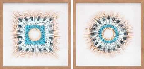 Yenice Natural Wood Geometric Wall Art Set Of Two-Decor-Parc Decor