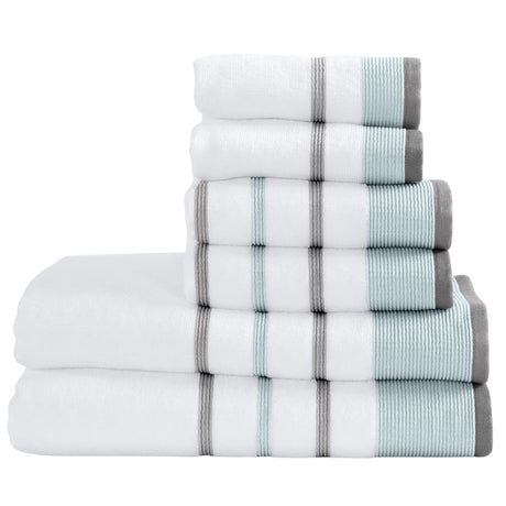 Decorative Cotton Stripe Bath Towel Set - Noelle Collection