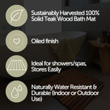 Yukon Teak Shower and Bathmat-Bath Mat-Parc Decor