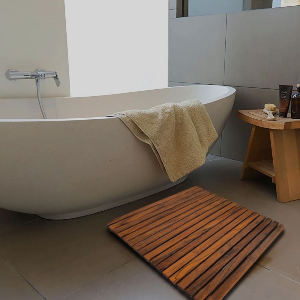 Yukon Teak Shower and Bathmat-Bath Mat-Parc Decor