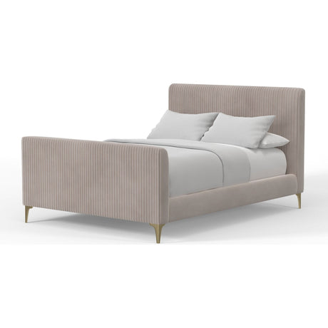 Zaldy Platform Bed, Light Grey-Beds-Parc Decor