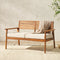 Zander Mid-Century Modern Acacia Outdoor Slat-Back Loveseat-Outdoor-Parc Decor