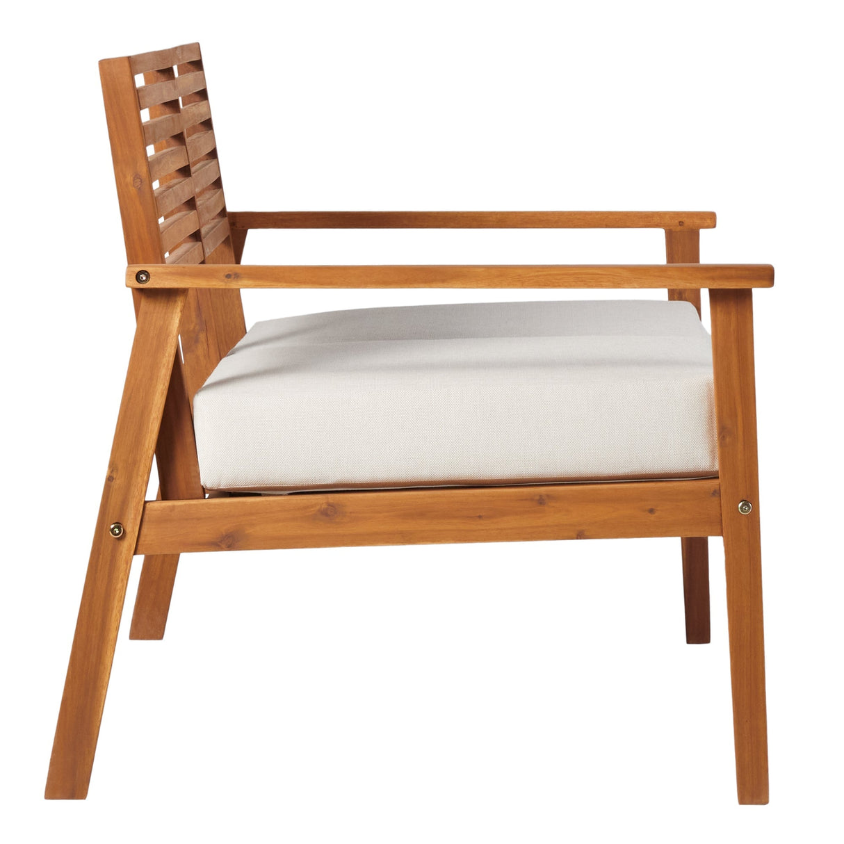 Zander Mid-Century Modern Acacia Outdoor Slat-Back Loveseat-Outdoor-Parc Decor