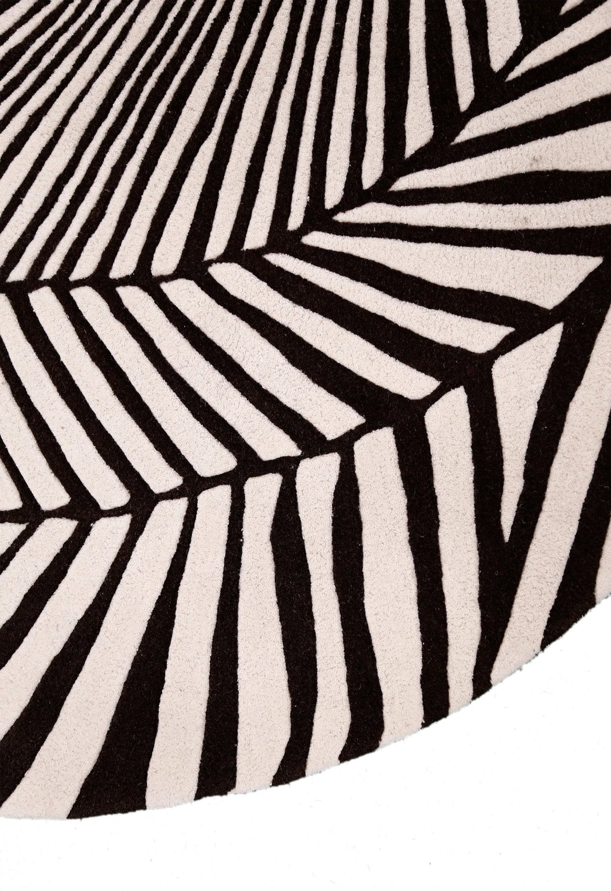 Zebra Orbit Black Hand Tufted 6x6 Wool Area Rug