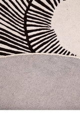 Zebra Orbit Black Hand Tufted 6x6 Wool Area Rug