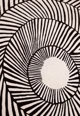 Zebra Orbit Black Hand Tufted 6x6 Wool Area Rug
