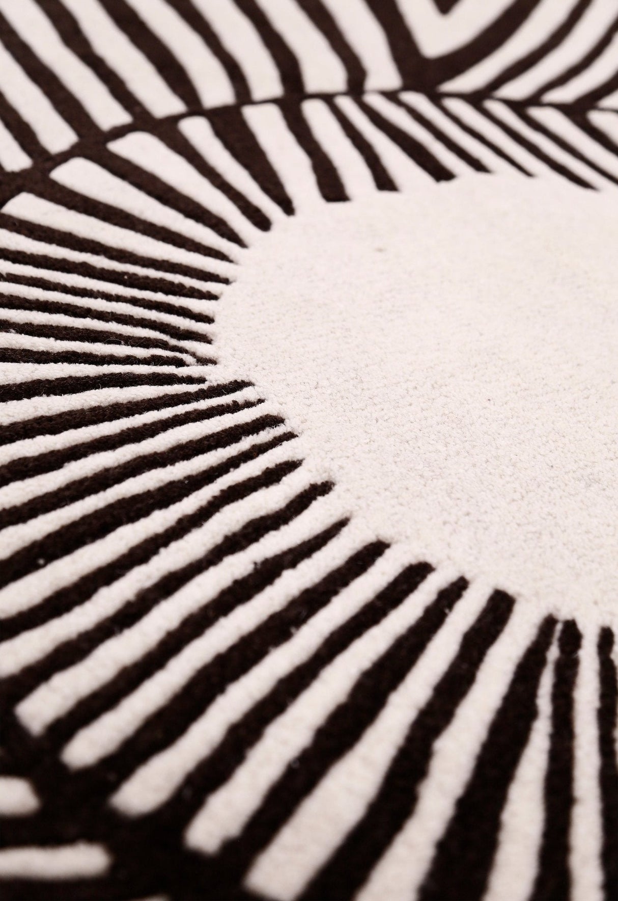 Zebra Orbit Black Hand Tufted 6x6 Wool Area Rug