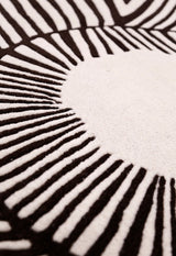 Zebra Orbit Black Hand Tufted 6x6 Wool Area Rug