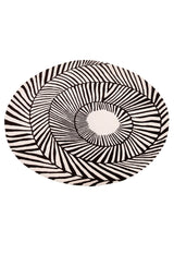 Zebra Orbit Black Hand Tufted 6x6 Wool Area Rug