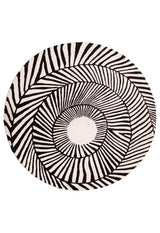 Zebra Orbit Black Hand Tufted 6x6 Wool Area Rug