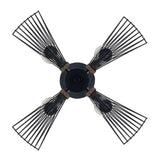 Zenith 4-Light Black & Wood Dimmable Island Pendant Light