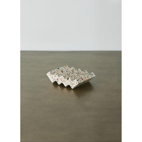 Zig-Zag Neutral Terrazzo Soap Dish