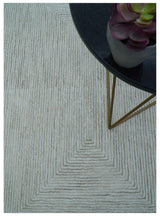 Zoha Custom Made Modern Style White And Beige Wool Rug