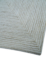 Zoha Custom Made Modern Style White And Beige Wool Rug