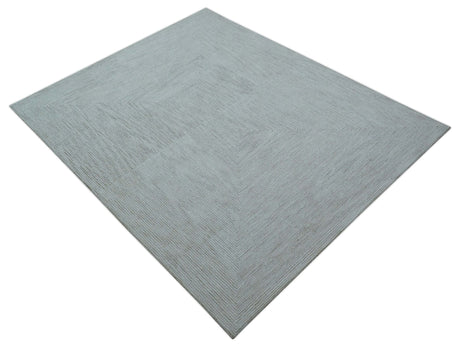 Zoha Custom Made Modern Style White And Beige Wool Rug
