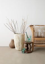 Zulu Hand-Felted Ivory Wool Floor Vase-Baskets & Vessels-Parc Decor