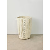 Zulu Hand-Felted Ivory Wool Floor Vase